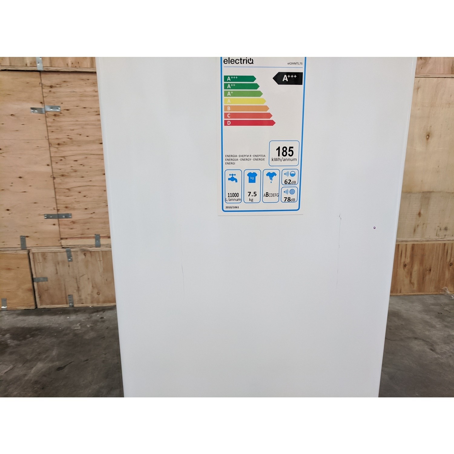 Refurbished electriQ 7.5kg 1200rpm Freestanding Top Loading Washing