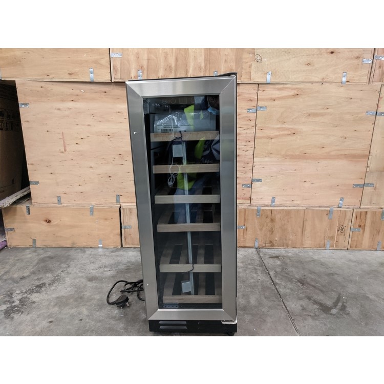 Refurbished electriQ EQWINE30S Freestanding 18 Bottle Single Zone Wine Cooler Stainless Steel/Black