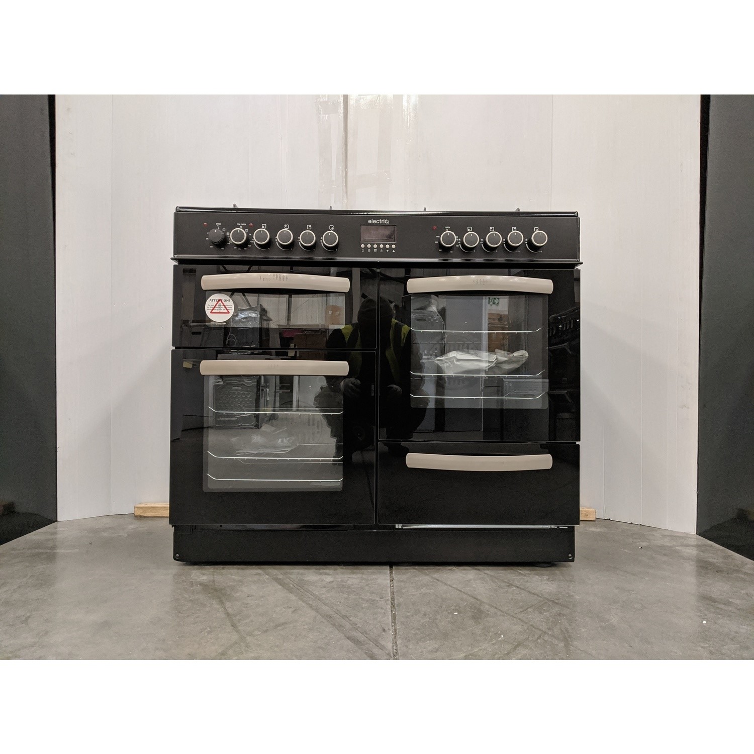 Refurbished electriQ EQRANGE100SS 100cm Dual Fuel Double Oven Range Cooker Stainless Steel