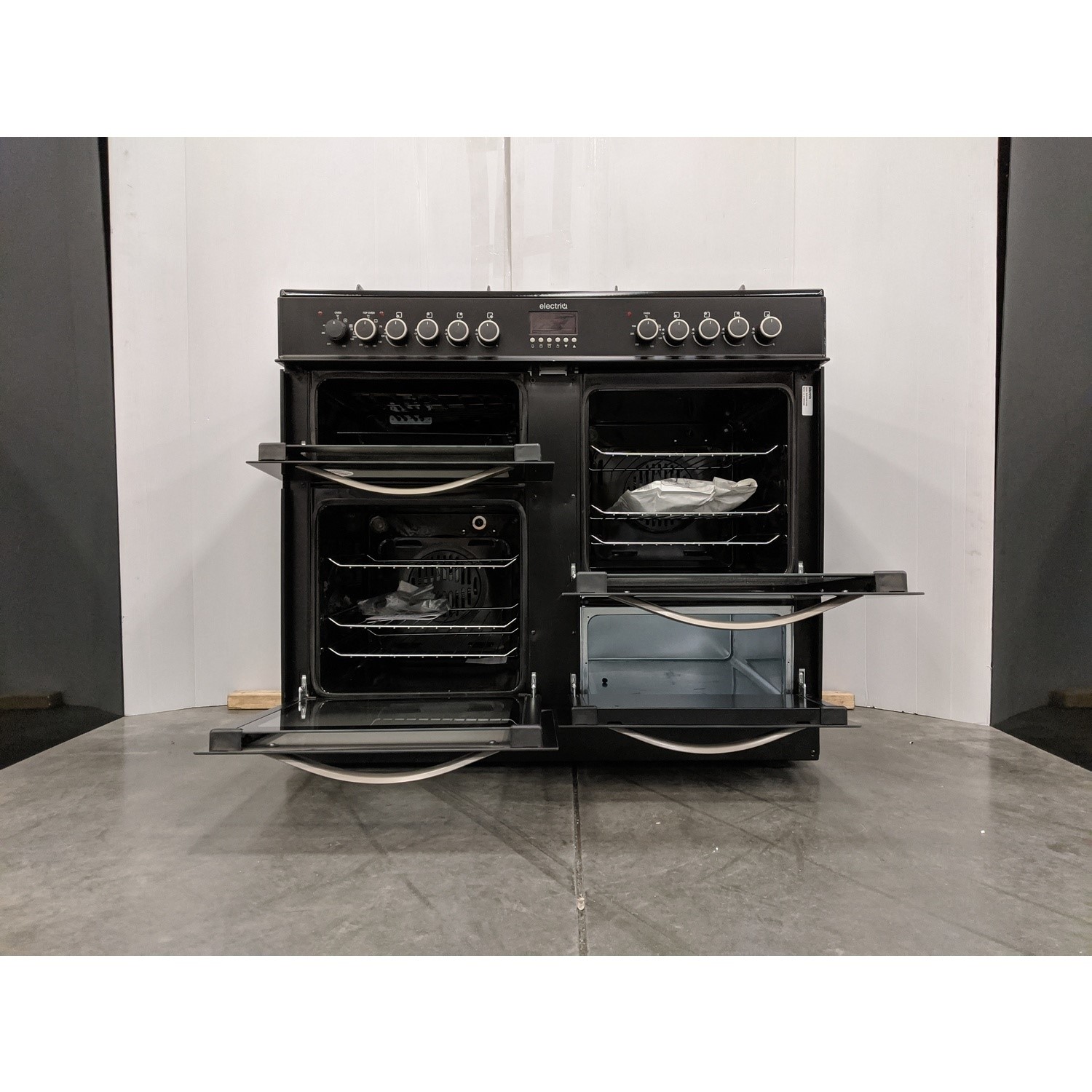 Refurbished electriQ EQRANGE100SS 100cm Dual Fuel Double Oven Range
