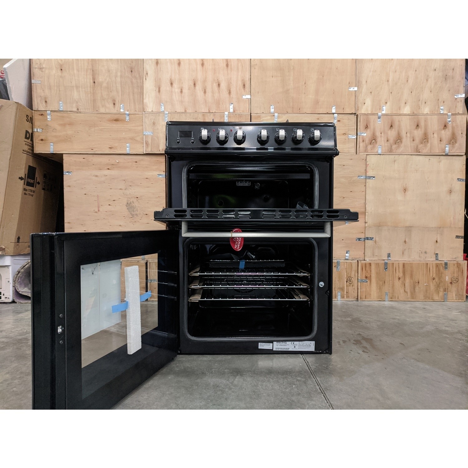 Refurbished electriQ IQDUALFUELBLACK60 60cm Double Oven Dual Fuel