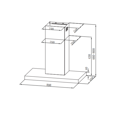 electriQ 90cm Slimline Push Button Control Cooker Hood - Stainless Steel