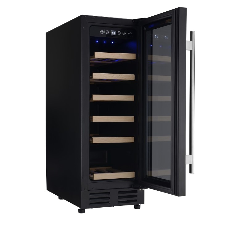 GRADE A2 - electriQ 30cm Wide 18 Bottle Wine Cooler - Black