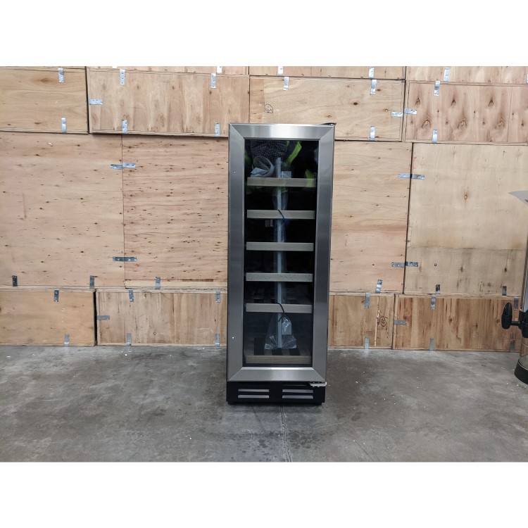 Refurbished electriQ EQWINE30S Freestanding 18 Bottle Single Zone Wine Cooler Stainless Steel/Black
