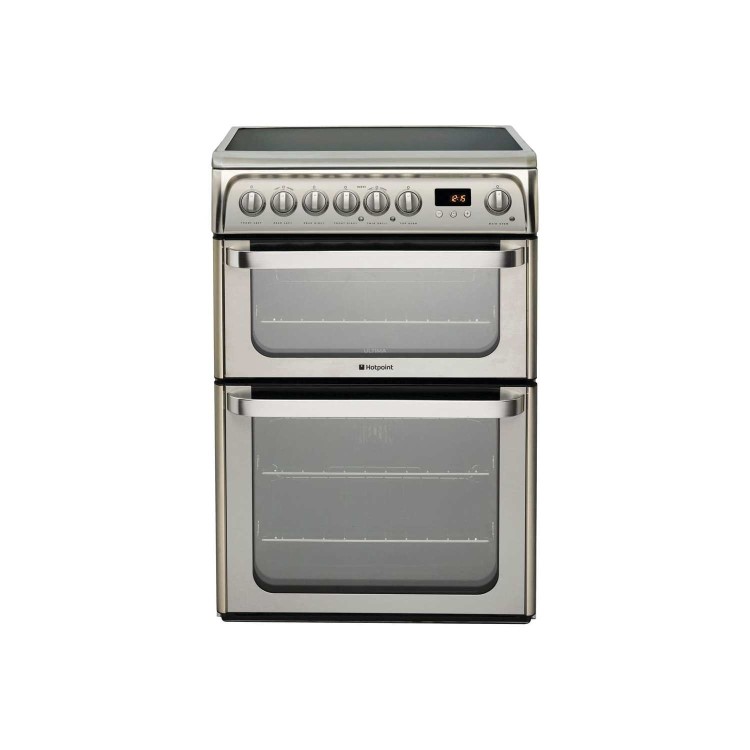 Refurbished Hotpoint HUE61X 60cm Electric Cooker With Ceramic Hob
