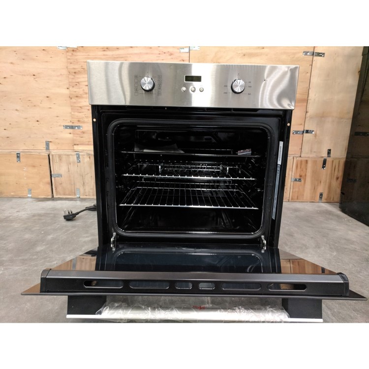 Refurbished electriQ EQOVENM3STEEL 60cm Single Built In Electric Oven Stainless Steel