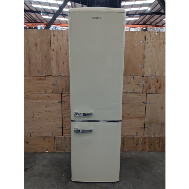 Refurbished electriQ EQ6040RETROCREAM Freestanding 244 Litre 60/40 Retro Frost Free Fridge Freezer Cream