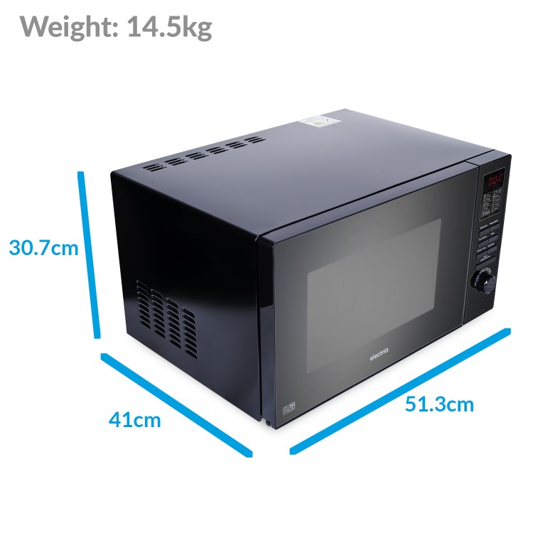GRADE A2 - electriQ 25L 900W Freestanding Microwave with Digital Display in Black
