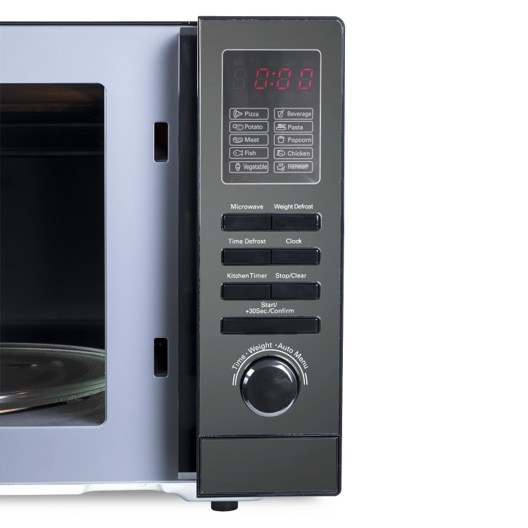 GRADE A2 - electriQ 25L 900W Freestanding Microwave with Digital Display in Black