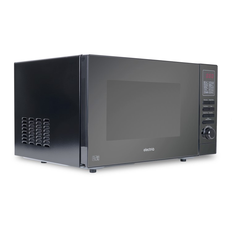 GRADE A2 - electriQ 25L 900W Freestanding Microwave with Digital Display in Black