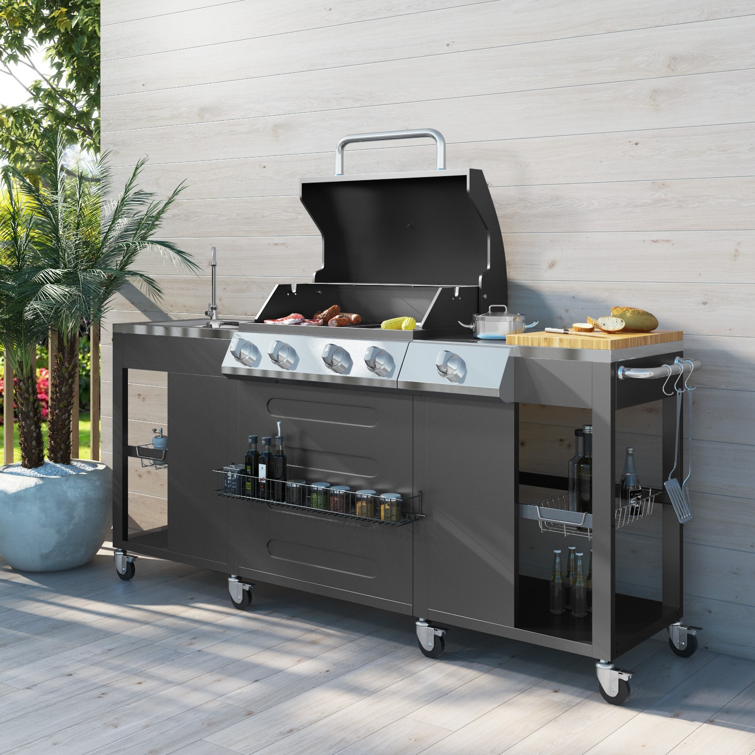 outdoor kitchen barbecue montana 4 burners