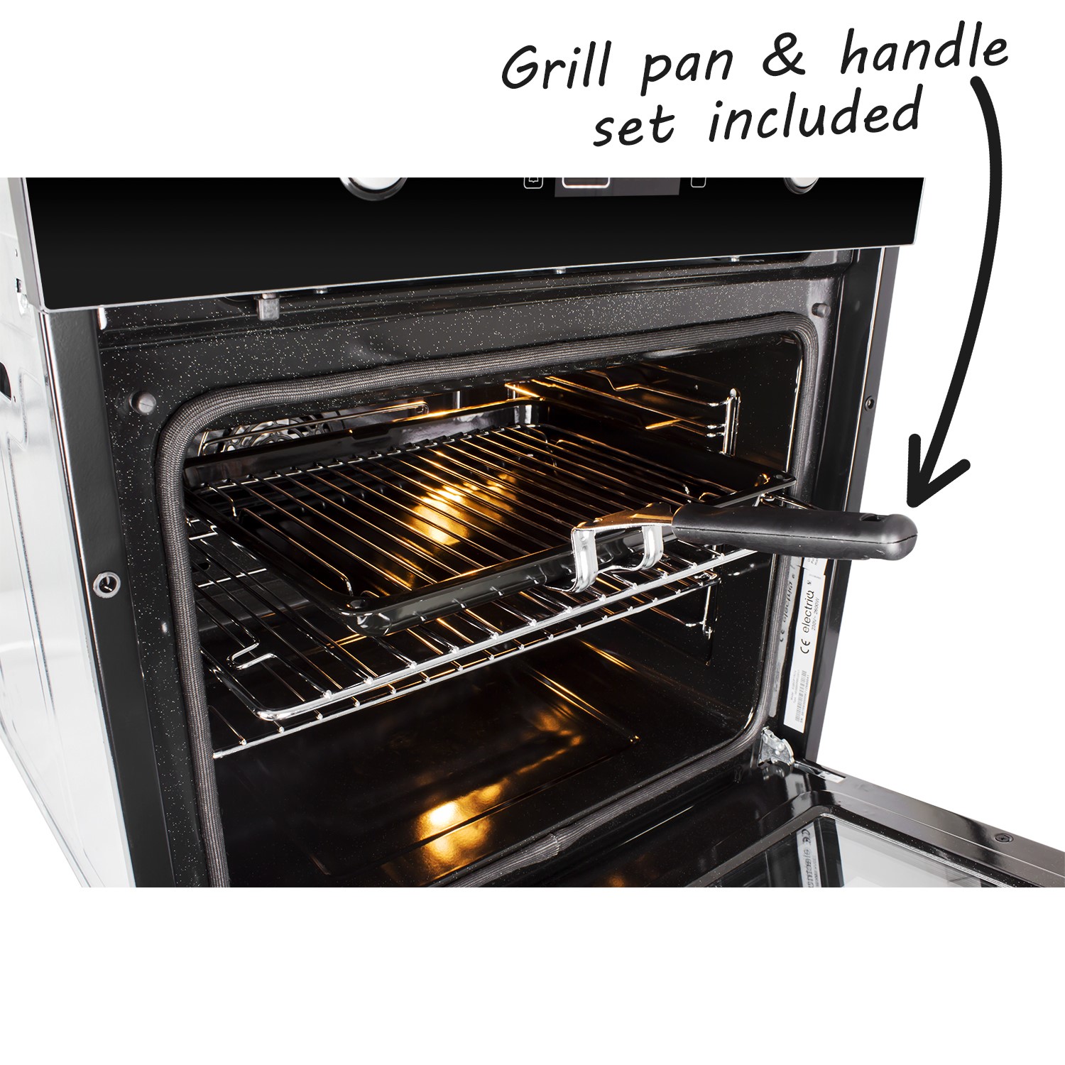 electriQ 68L Plug In Pyrolytic Self Cleaning Electric Single Oven