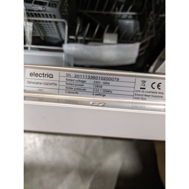 Refurbished electriQ EQDWTTW 6 Place Freestanding Table Top Dishwasher White