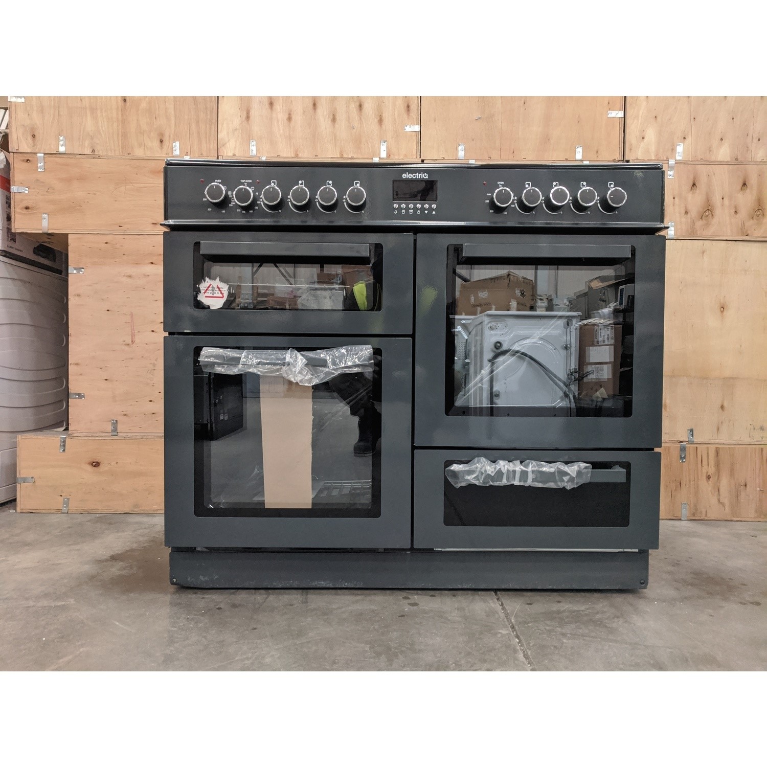 Refurbished electriQ EQRANGE100SLATE 100cm Dual Fuel Range Cooker Slate