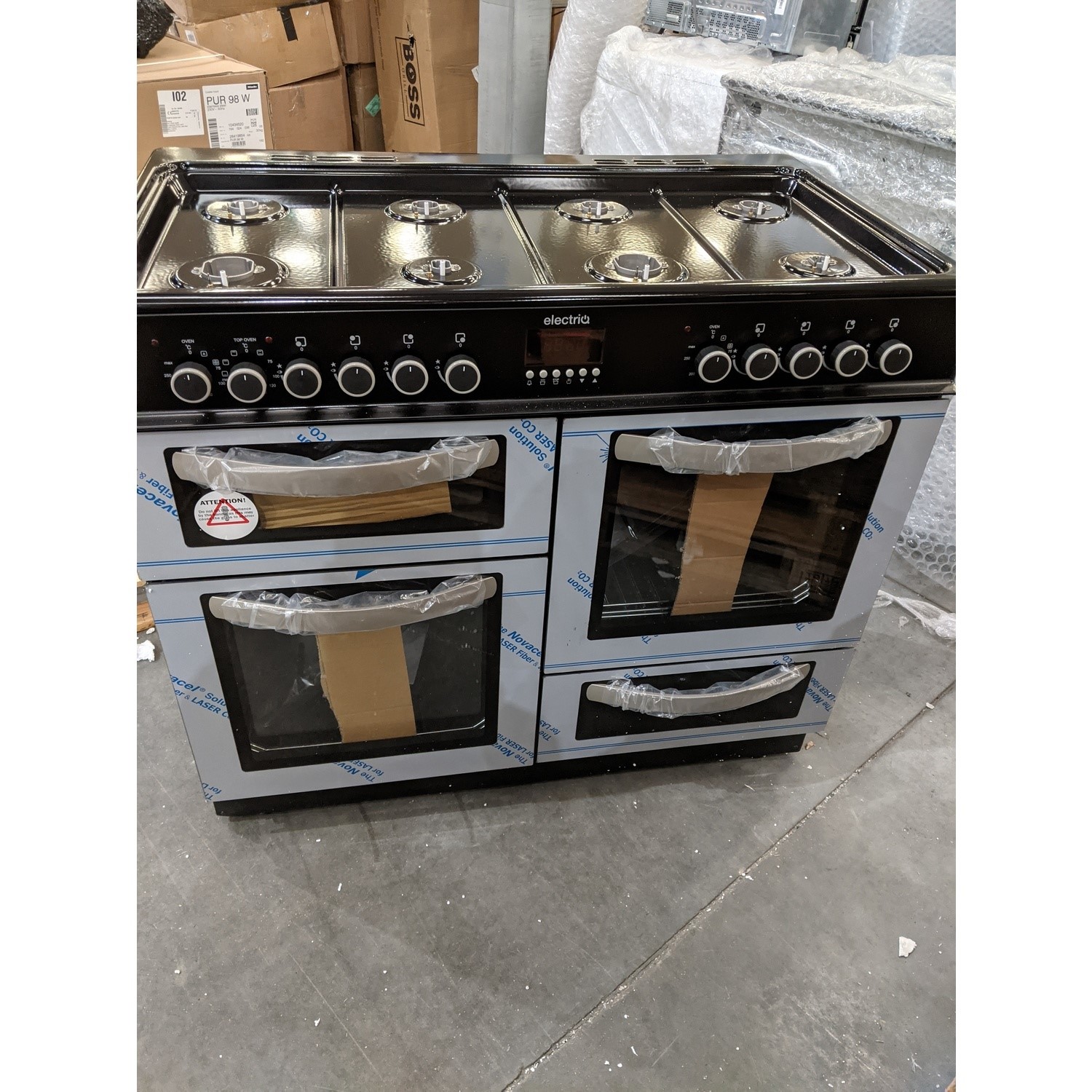Refurbished electriQ EQRANGE100SS 100cm Dual Fuel Double Oven Range