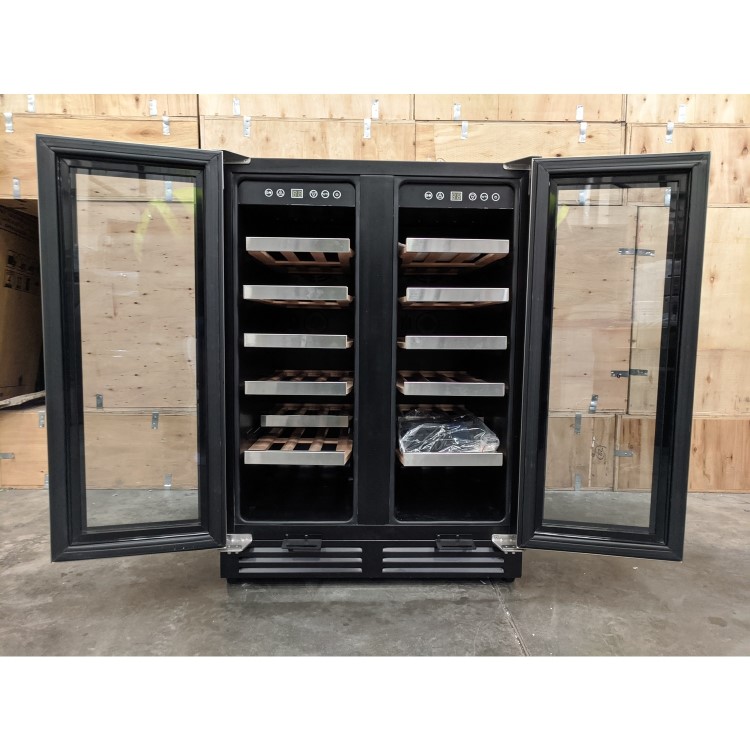 Refurbished electriQ EQWINECH60DD Freestanding 36 Bottle Dual Zone Under Counter Wine Cooler