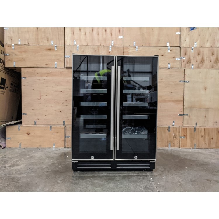 Refurbished electriQ EQWINECH60DD Freestanding 36 Bottle Dual Zone Under Counter Wine Cooler