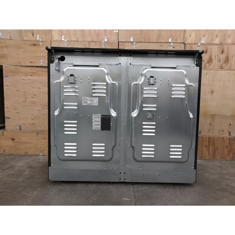 Refurbished electriQ 100cm Dual Fuel Double Oven Range Cooker - Stainless Steel