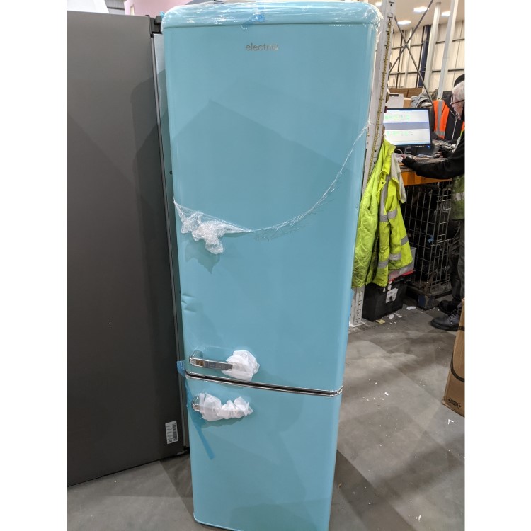 Refurbished electriQ eq6040retroblue Freestanding 244 Litre 60/40 Frost Free Fridge Freezer Blue