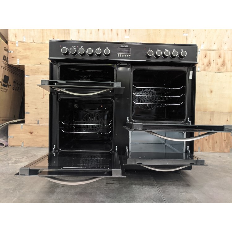 Refurbished electriQ EQRANGE100SS 100cm Dual Fuel Double Oven Range Cooker Stainless Steel