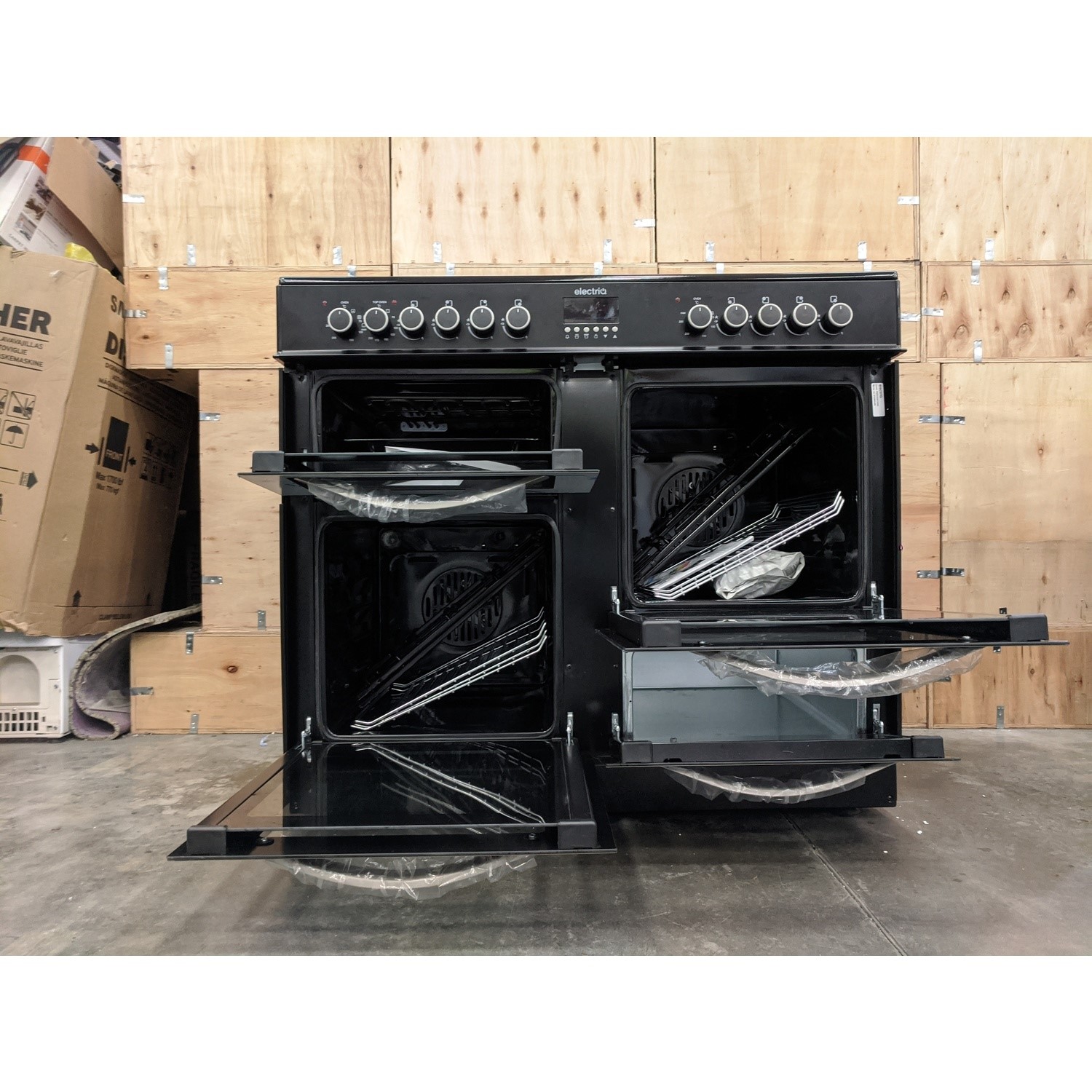 Refurbished electriQ EQRANGE100SS 100cm Dual Fuel Double Oven Range