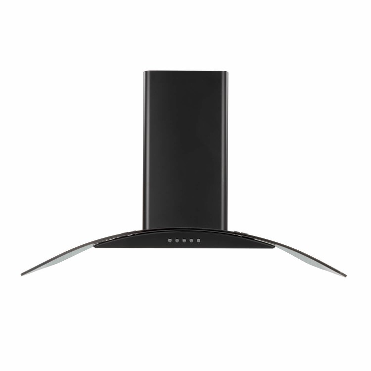 electriQ 70cm Curved Glass Chimney Cooker Hood - Black