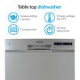 GRADE A3 - electriQ 6 Place Freestanding Compact Table Top Dishwasher - Silver