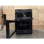 Refurbished electriQ EQEC60B5 60cm Double Oven Electric Cooker with Ceramic Hob Black