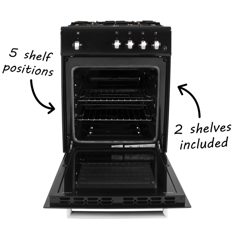 electriQ 50cm Gas Cooker - Black