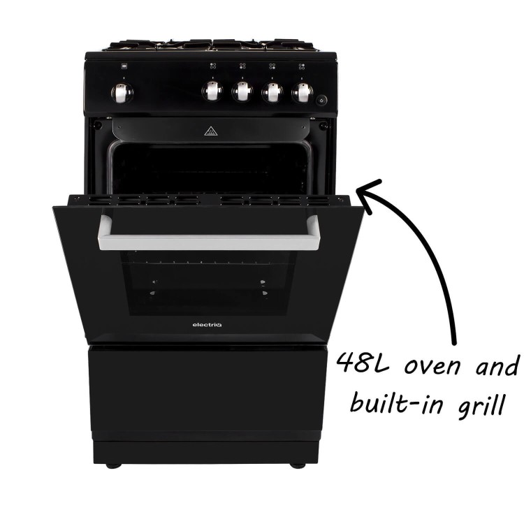 electriQ 50cm Gas Cooker - Black