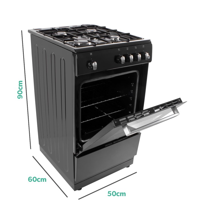 electriQ 50cm Gas Cooker - Black