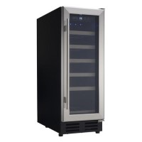 Refurbished electriQ EQWINE30S 30cm Wide 18 Bottle Wine Cooler - Stainless Steel/Black