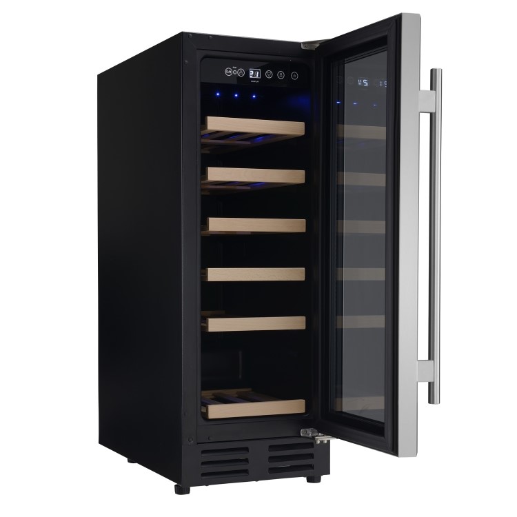 Refurbished electriQ EQWINE30S 30cm Wide 18 Bottle Wine Cooler - Stainless Steel/Black