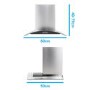 electriQ 60cm Curved Glass Chimney Cooker Hood - Stainless Steel