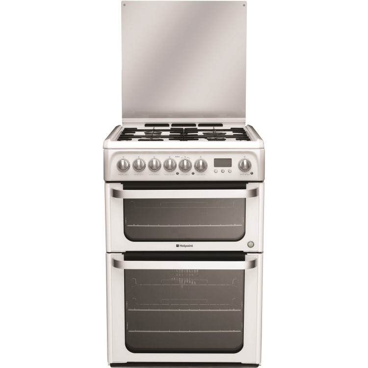 Refurbished Hotpoint HUD61P 60cm Dual Fuel Cooker