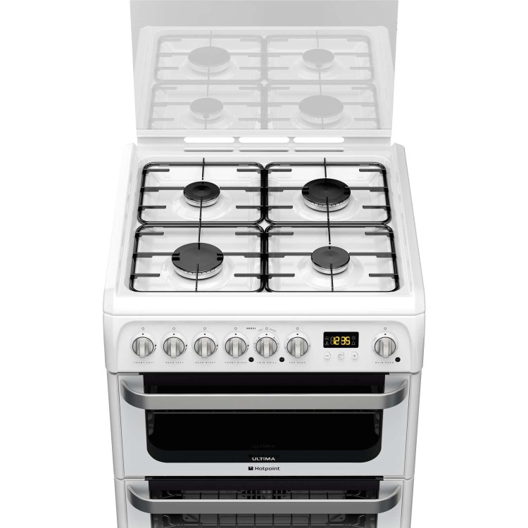 Refurbished Hotpoint HUD61P 60cm Dual Fuel Cooker