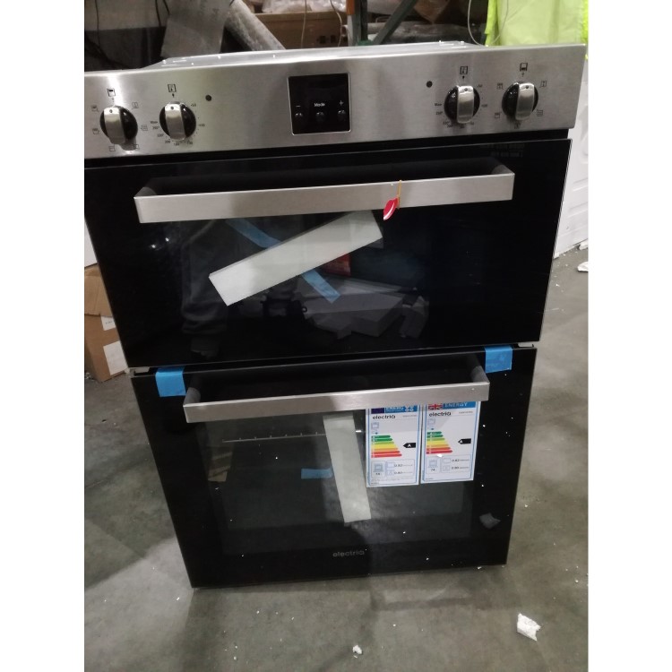 Refurbished electriQ EQDO1STEEL 60cm Double Built In Electric Oven Stainless Steel
