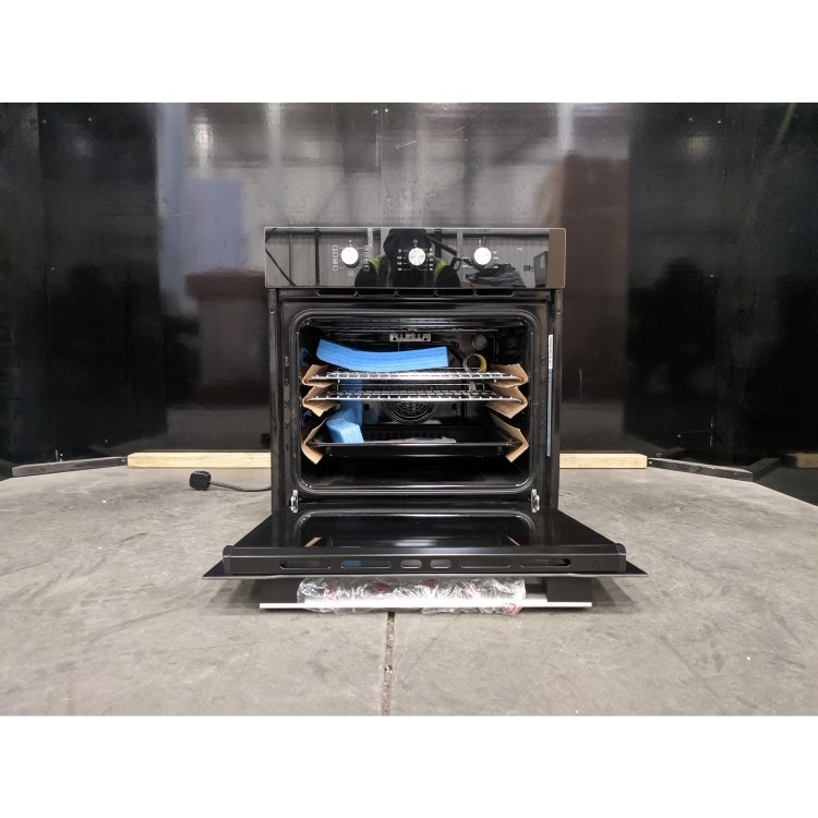 Refurbished electriQ EQOVENM2BLACK 60cm Single Built In Electric Oven Black