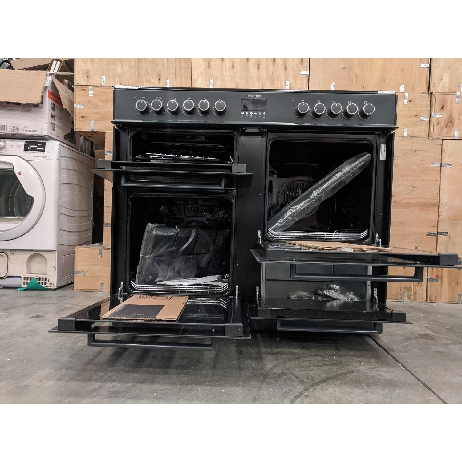 Refurbished electriQ EQRANGE100SLATE 100cm Dual Fuel Range Cooker electriQ
