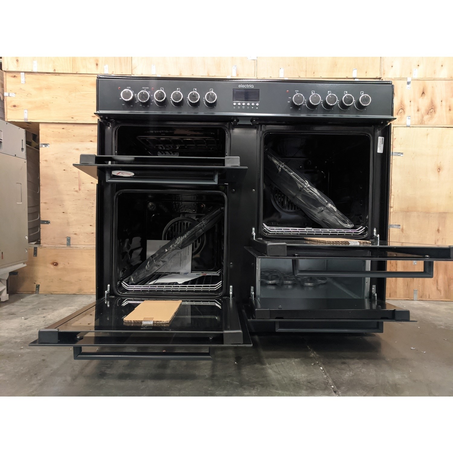 Refurbished electriQ EQRANGE100SLATE 100cm Dual Fuel Range Cooker Slate