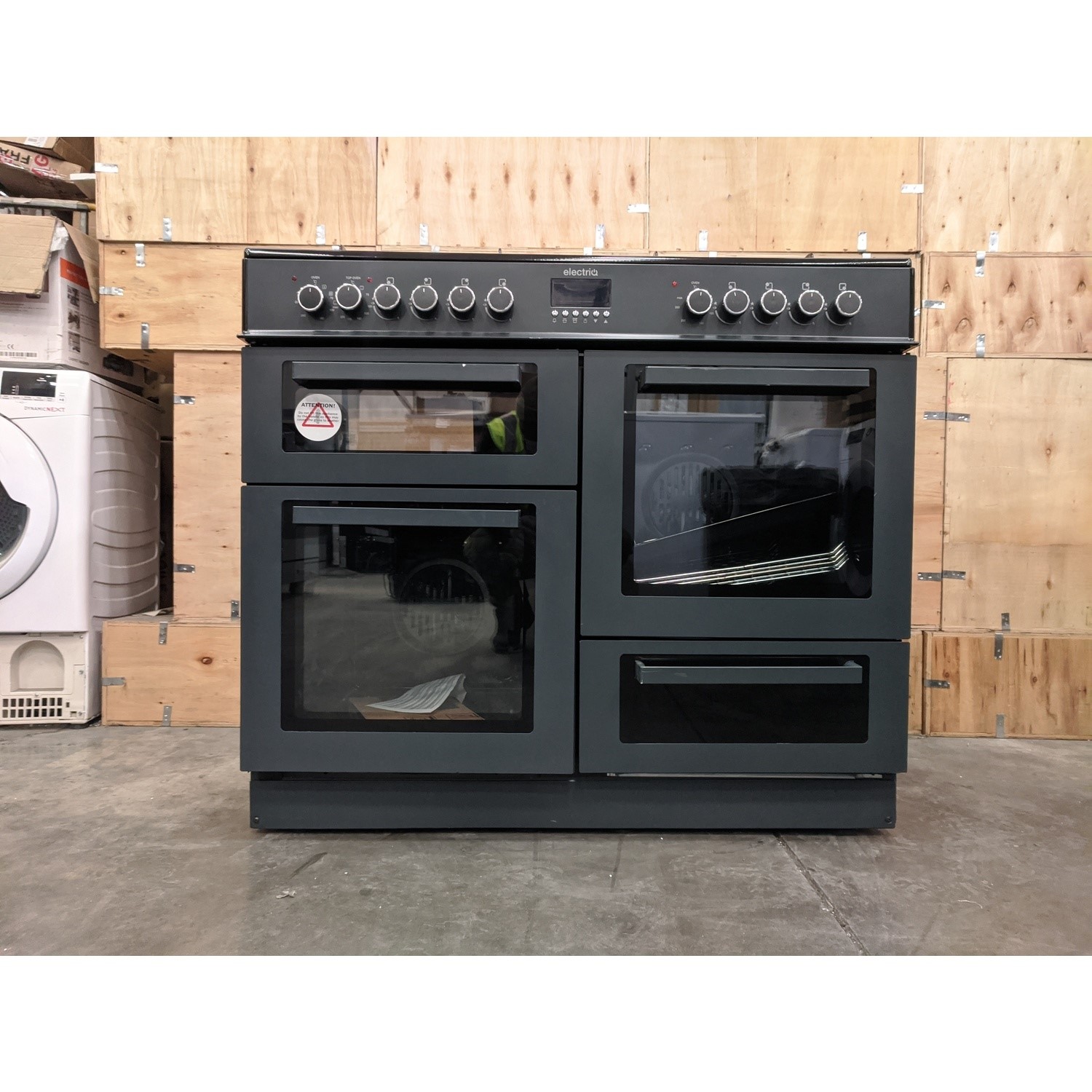 Refurbished electriQ EQRANGE100SLATE 100cm Dual Fuel Range Cooker Grey