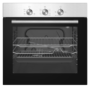 Refurbished electriQ EQBIOGASSTEEL 60cm Single Built In Gas Oven with Electric Grill Stainless Steel