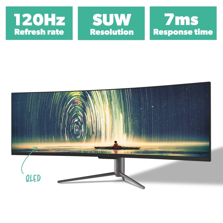 electriQ 43" QLED Super UltraWide 120hz HDR600 Curved Monitor