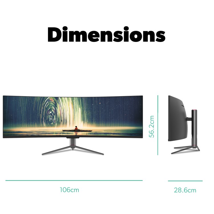 electriQ 43" QLED Super UltraWide 120hz HDR600 Curved Monitor
