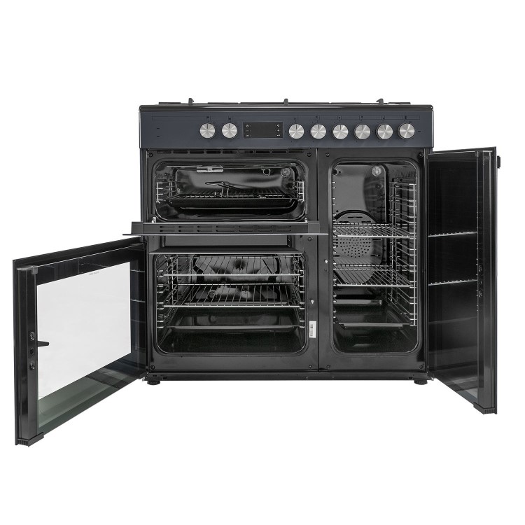 Refurbished electriQ 90cm Dual Fuel Triple Cavity Range Cooker - Charcoal Grey