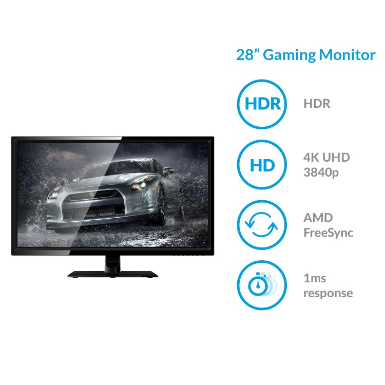 electriQ 28" 4K UHD 1ms Gaming Monitor 