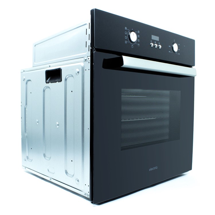 electriQ 65L 9 Function Plug In Electric Fan Single Oven - Black