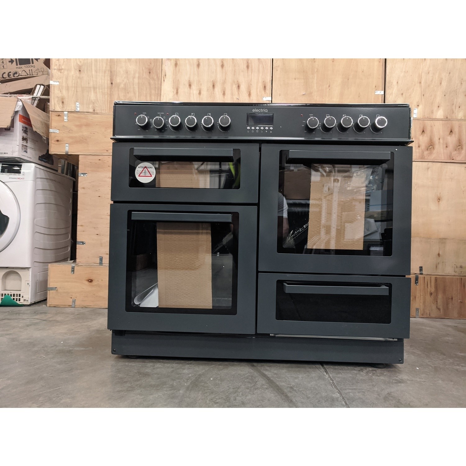 Refurbished electriQ EQRANGE100SLATE 100cm Dual Fuel Range Cooker electriQ
