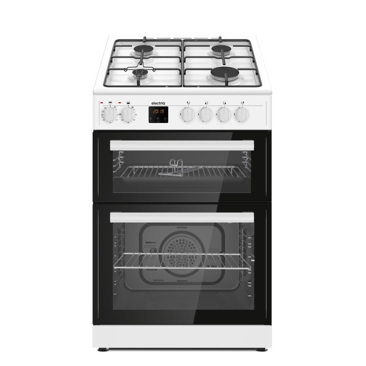 Refurbished electriQ EQDFC360WH 60cm Dual Fuel Cooker with Double Oven White