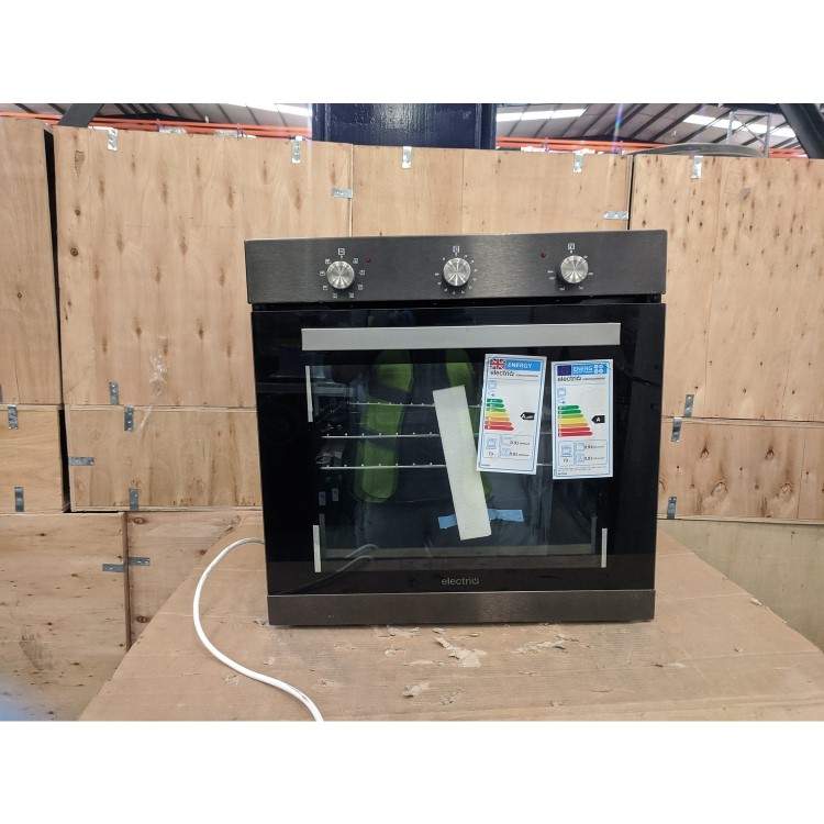 Refurbished electriQ EQBIOLG1DARKINOX 60cm Single Built In Electric Oven Dark Grey Stainless Steel 
